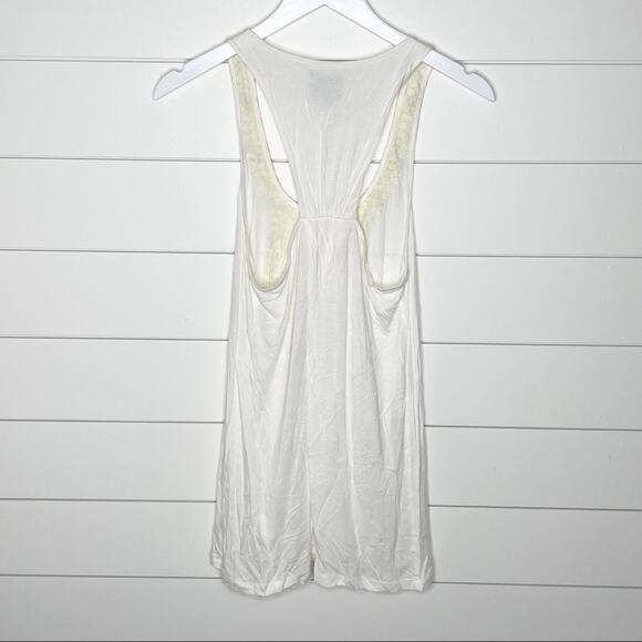 Vanessa Virginia Devi Embroidered Racerback Tank Top White Yellow Size Small - Picture 6 of 9